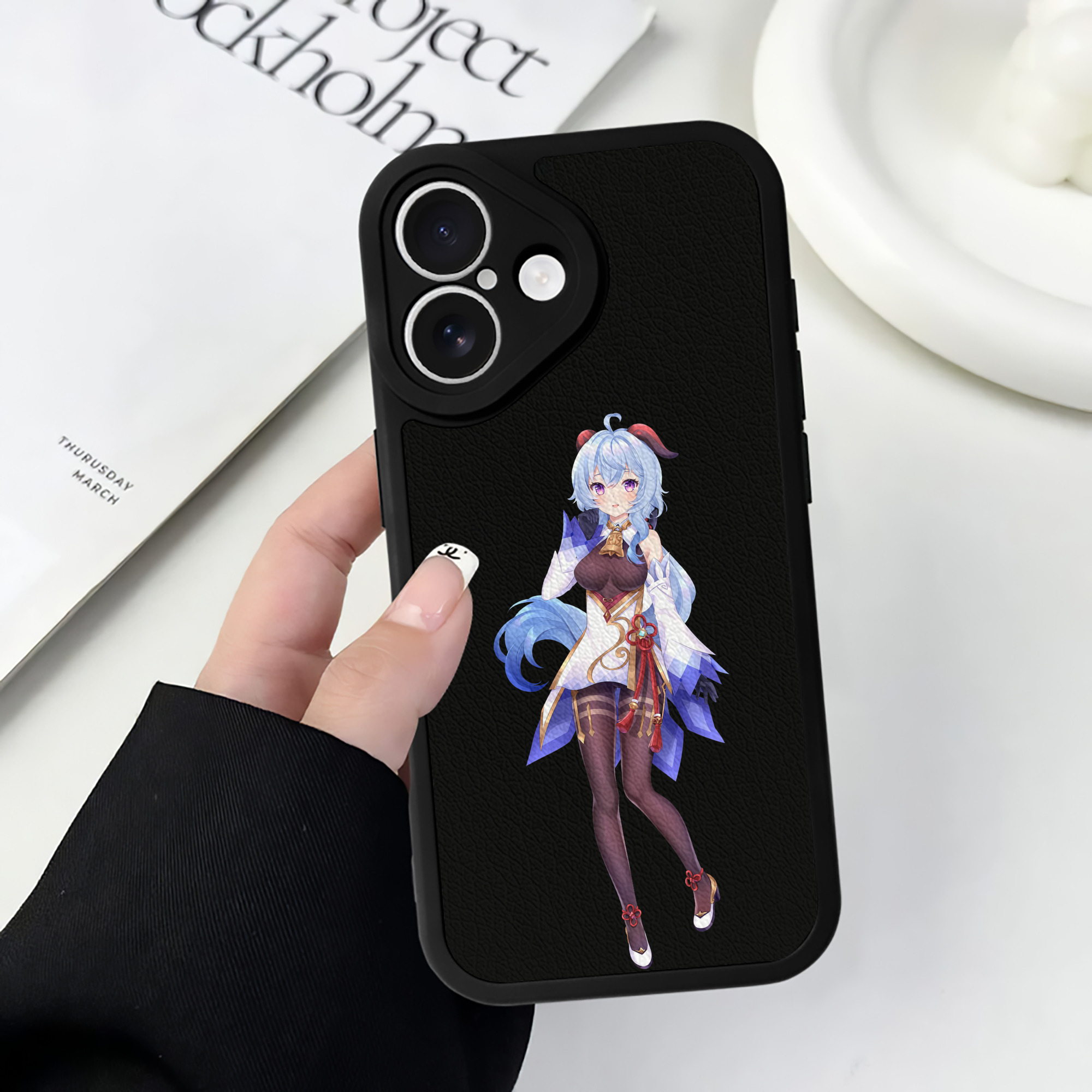 げんし神 甘雨 かんう genshin Ganyu 【iPhone 16シリーズ対応】シリコンスマホケース（レザー調） 材質：シリコン